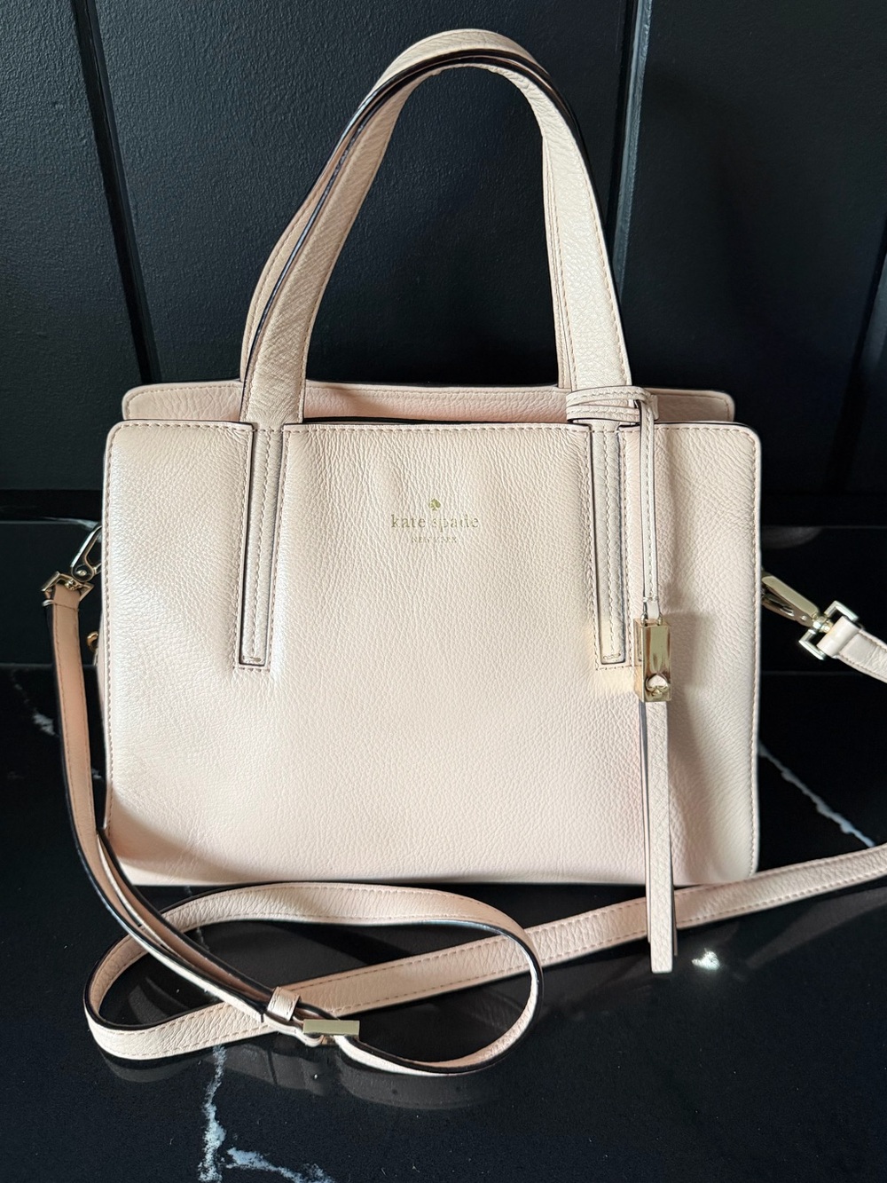 Kate Spade New York Blush Pebbled Leather Satchel Crossbody